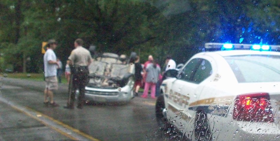 Accident during rain